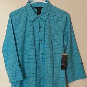 Ali Miles Women's Turquoise Business Casual Shirt